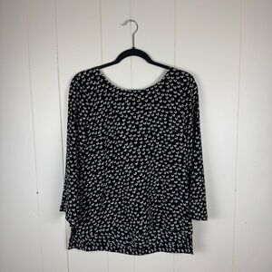 Maeve Silk Heart Print Blouse Medium Anthropologie Cottagecore Top